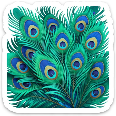 Peacock feathers single  sticker