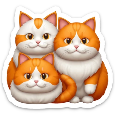 Two different fat cats  sticker