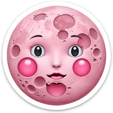 Pink moon with no body parts on it just a regular moon sticker