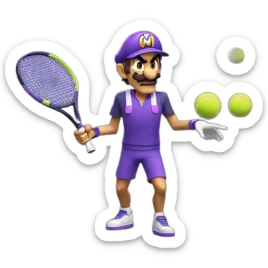 Tennis Waluigi sticker