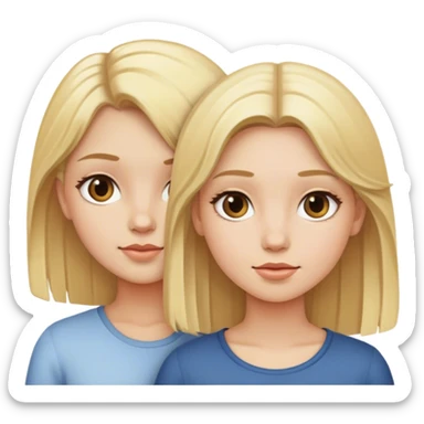 Two Girls blond Long haur sticker