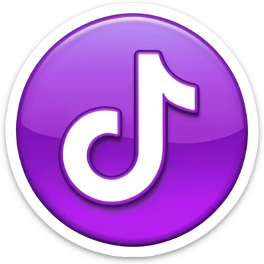 Purple and Cian Symbol of TikTok app sticker