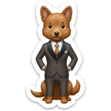 Dog wearing a suit sticker