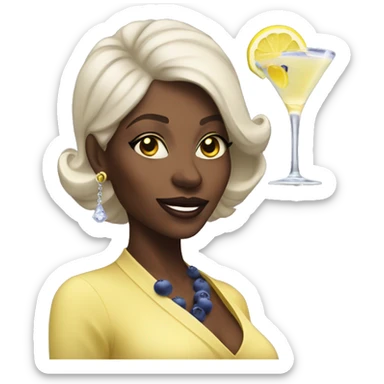 Black lady with a blueberry lemon drop martini  sticker