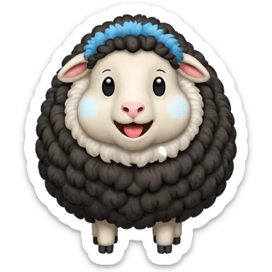 Oveja negra de cuerpo entero riendose sticker