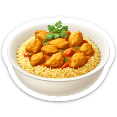 Riso basmati con pollo al curry sticker