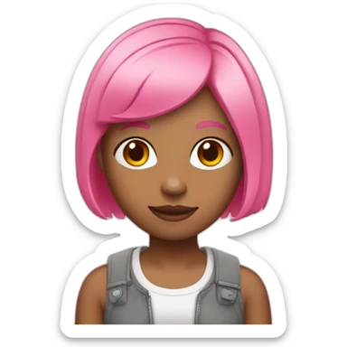 Girl with pink bob hairstyle sticker