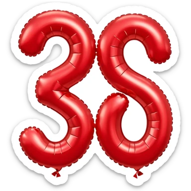 Balloons that say 30 in shape sticker