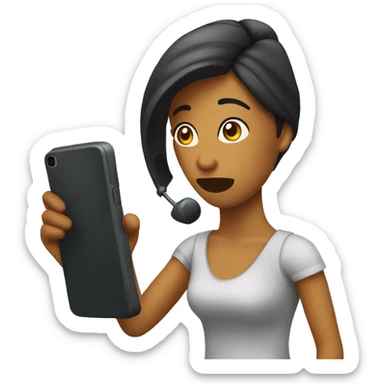 Chica viendo el teléfono  sticker