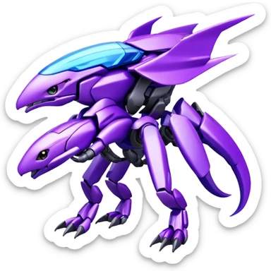 Futuristic Cool Cute Edgy Shiny Legendary Digimon-Genesect-Palkia-hybrid full body sticker
