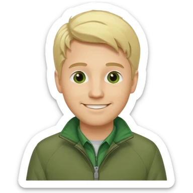 james silent hill a man with blonde hair and green jacket sticker