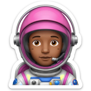  black man Astronaut with Pink Visors sticker
