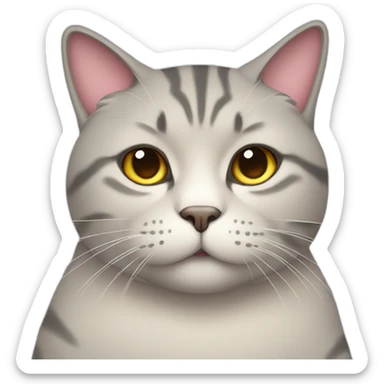 Overweight fat obese cat sticker