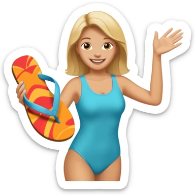 Mom throwing flip flop sticker