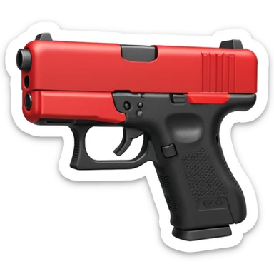 a red glock 20 with a drum mag inside of it with a red flag like people wear in real life sticker