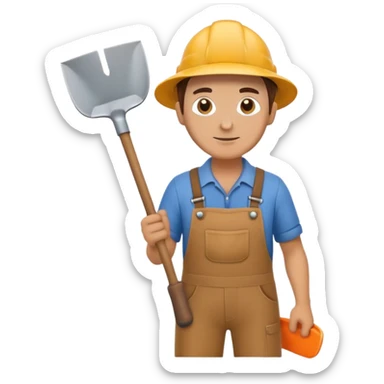 gardener with a shovel sticker