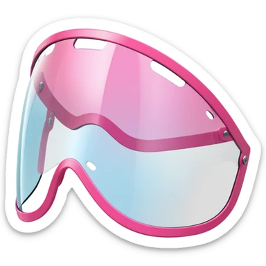 curved frameless pink shield visor, Y2K fashion, sleek one-piece lens design sticker