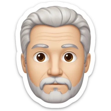 older Man with salt & pepper hair & goatee sticker