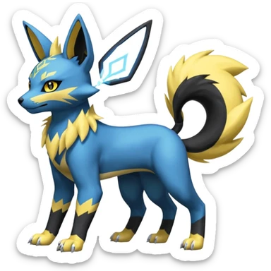 Zeraora-Renamon-Electrike-Umbreon-Lombax-Weregarurumon-fusion-creature (full body sticker