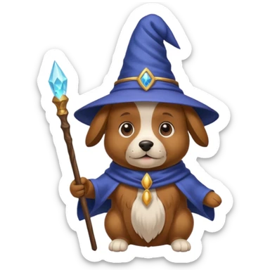 Dog wizard sticker