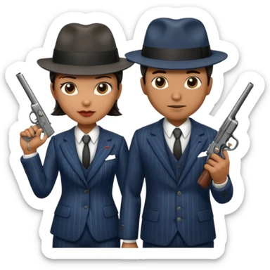 A gangster couple  sticker