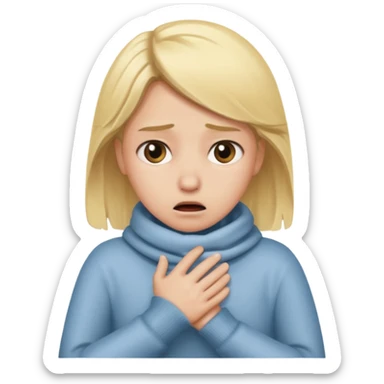 persona rubia temblando y con miedo sticker