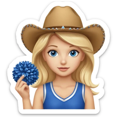 cowboys cheerleader pom pom sticker