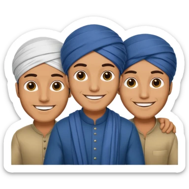 Muslim men wearing turbans sticker