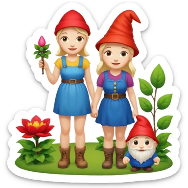 garden gnome, woman, full body sticker