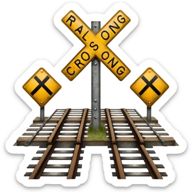 Railroad crossing  sticker
