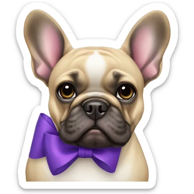 French bulldog with purple bow  sticker