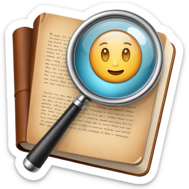 Magnifying glass with a book sticker