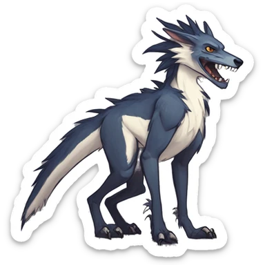 Edgy Modern Feral Vernid-Sergal species by LiLaiRa sticker
