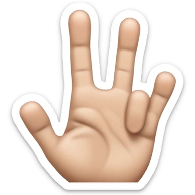 Hand sign with only the index, middle, and pinky raised. Add brown slime to the pinky and blue slime to the index and middle fingers. sticker