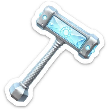 fantasy glowing magical hammer weapon, suitable for an emoji sticker