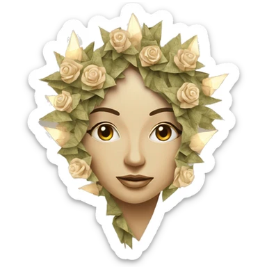  Hemp 420 lady face made of 420 origami newspaper roses hemp leaves lantern fairy lights burning paper and hemp leaves in hair fairy lights sticker