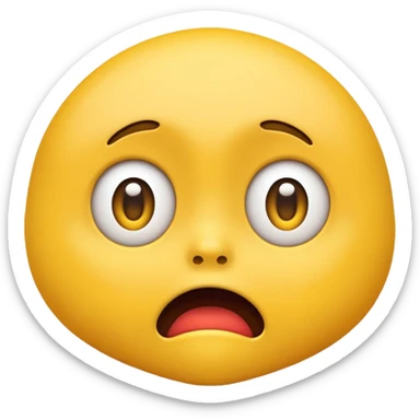 Classic emoji that looks scared but emotionless sticker