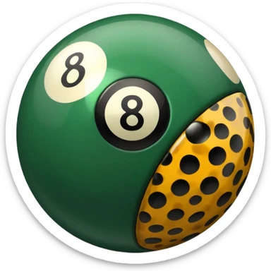 eight ball, the 8 is green and the ball is cheetah print  sticker