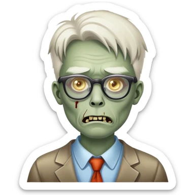 office zombie clerk waiting for break sticker