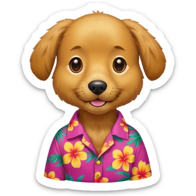Dog – wearing colorful aloha shirt sticker