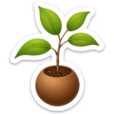 ein kleiner samenkorn, aus dem ein grüner zweig wächst sticker