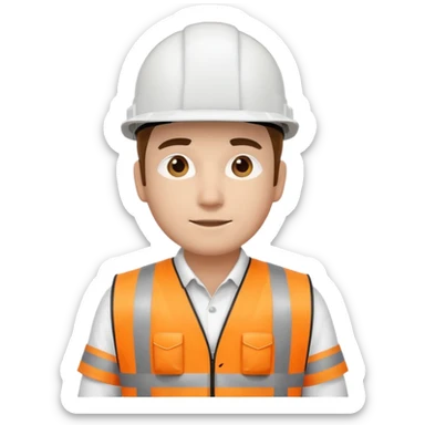 engenheiro com capacete branco na obra sticker