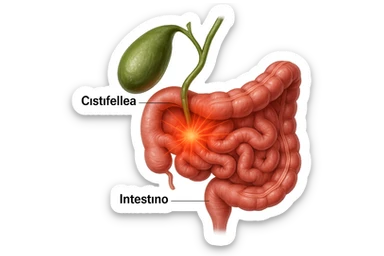 CISTIFELLEA E INTESTINO SONO COLLEGATI NEL DOLORE, iperrealistico 4k sticker