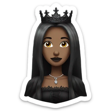 gothic queen with black crown sticker