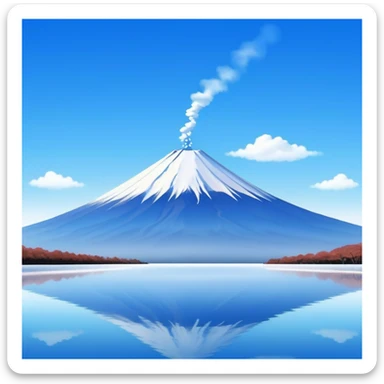 Mount Fuji, the iconic snow-capped mountain of Japan with blue sky sticker
