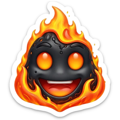 create an emoji of a little lava flow sticker
