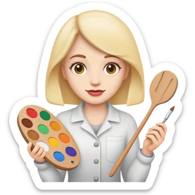 wifiskeleton artist emoji holding a palette sticker