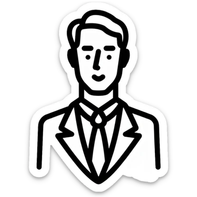 professional businessman with tie and suit sticker