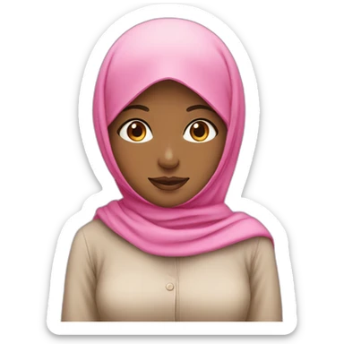 muslim girl with pink hijab sticker