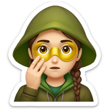 forest rogue rubbing eyes with pollen sparkles sticker